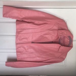 Pink lamb leather jacket